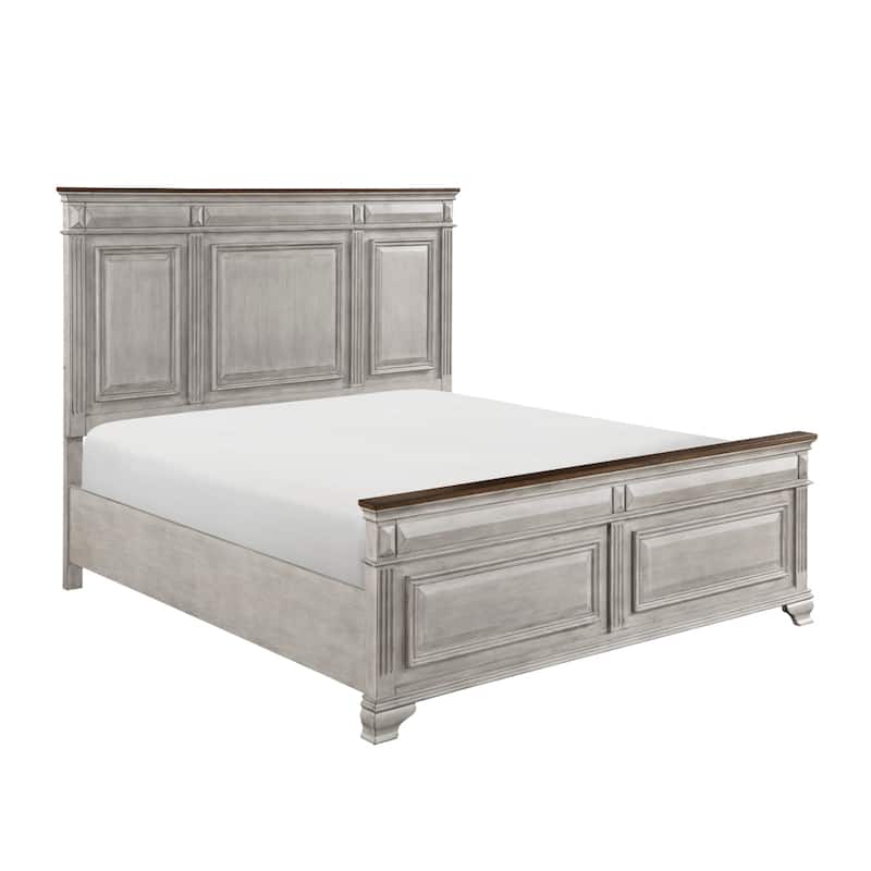 Veda Gray Brown Panel Bed