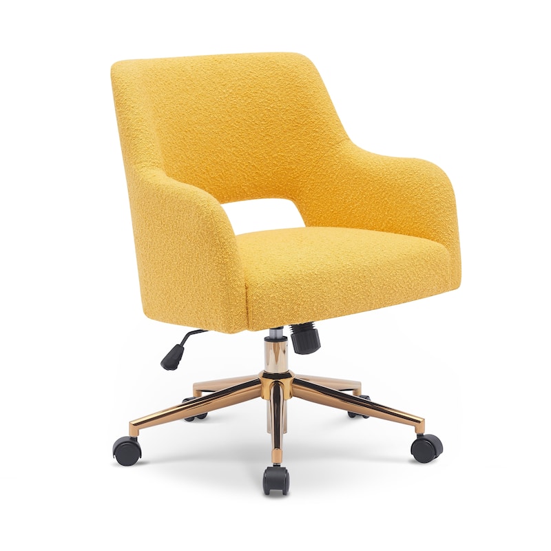Boucle Upholstered Office/ Desk Chair - Swivel/ Adjustable Height