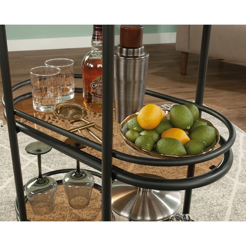 Coral Cape Bar Cart Metal/glass
