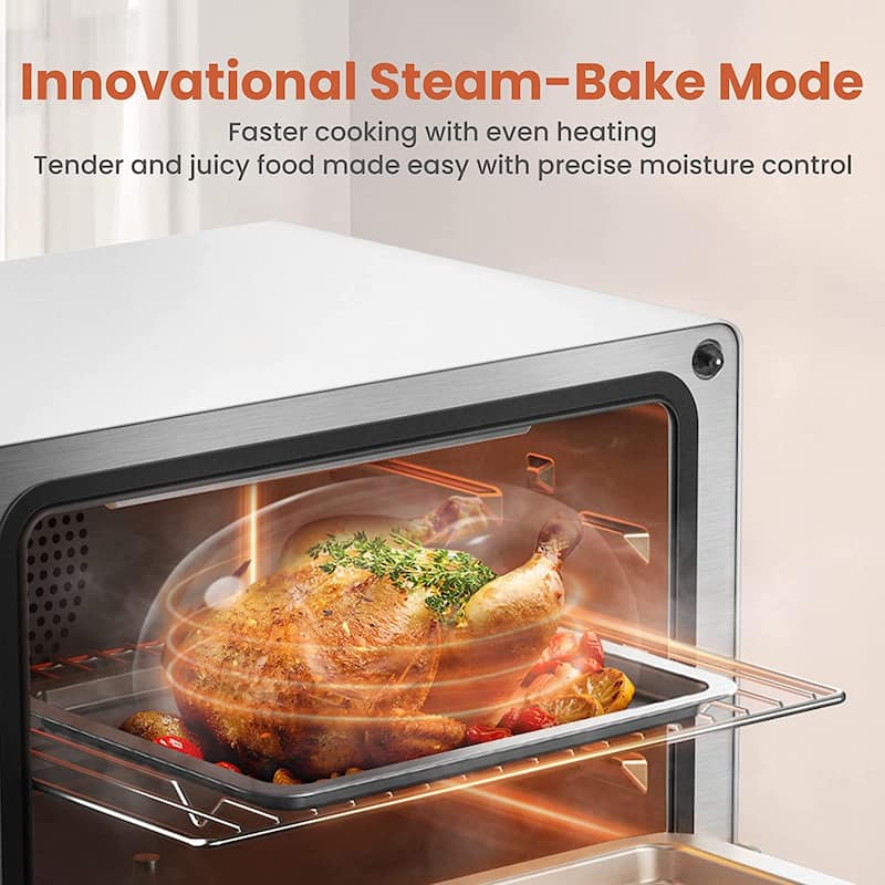 FOTILE ChefCubii HYZK26-E1 4-in-1 Countertop Convection Steam Combi Oven with 40+ Preset Menu and Steam Self-clean, 30 Qt