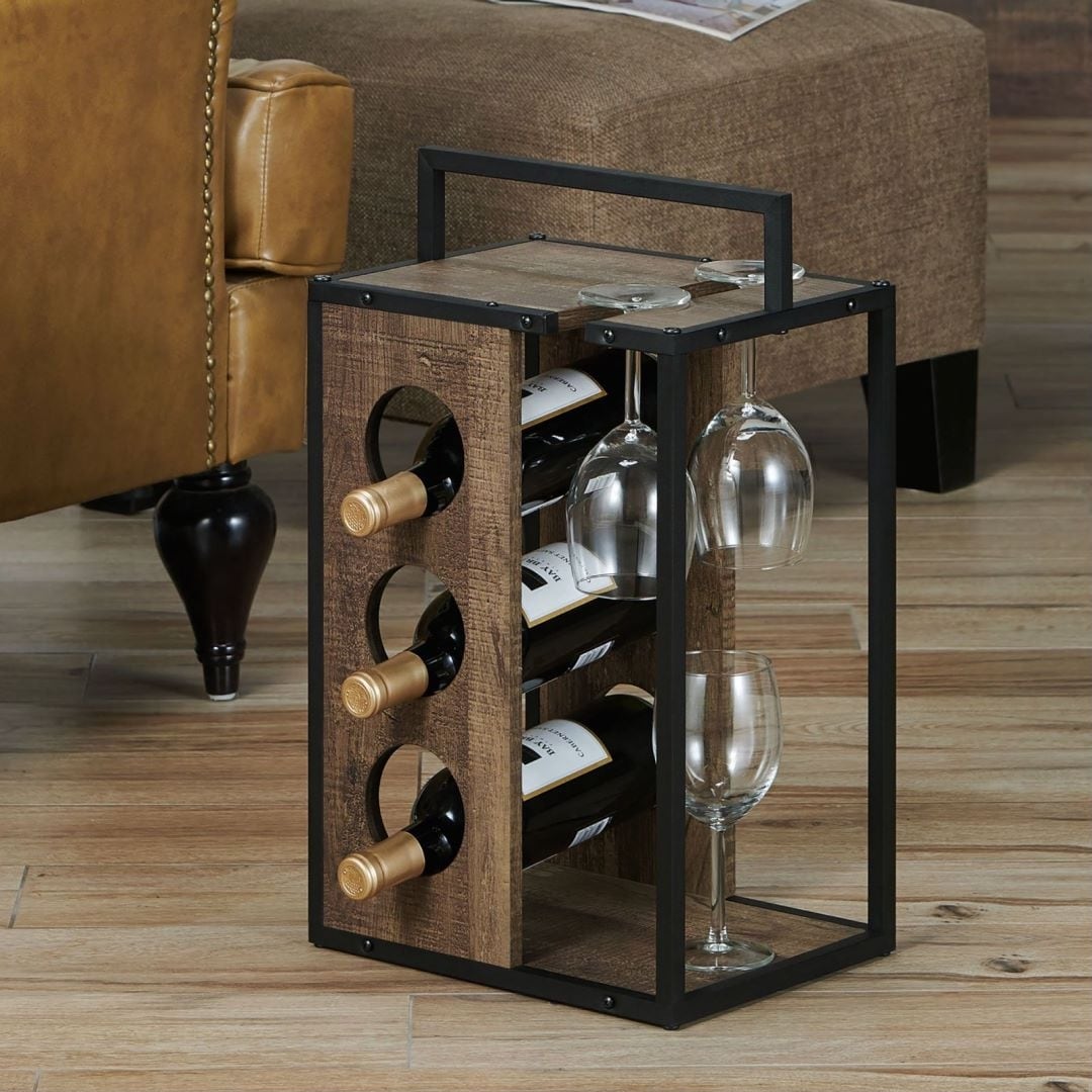 Small oak sales wine rack