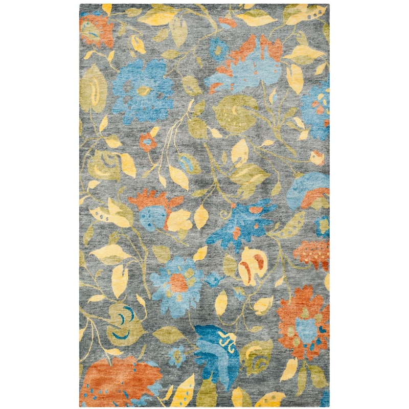 SAFAVIEH Couture Hand-knotted Tibetan Bonka Modern Wool Rug