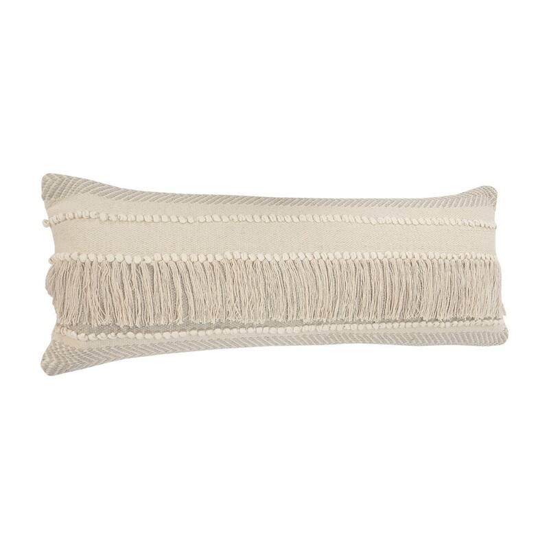 Sevita Willow Fringed Cotton Throw Pillow