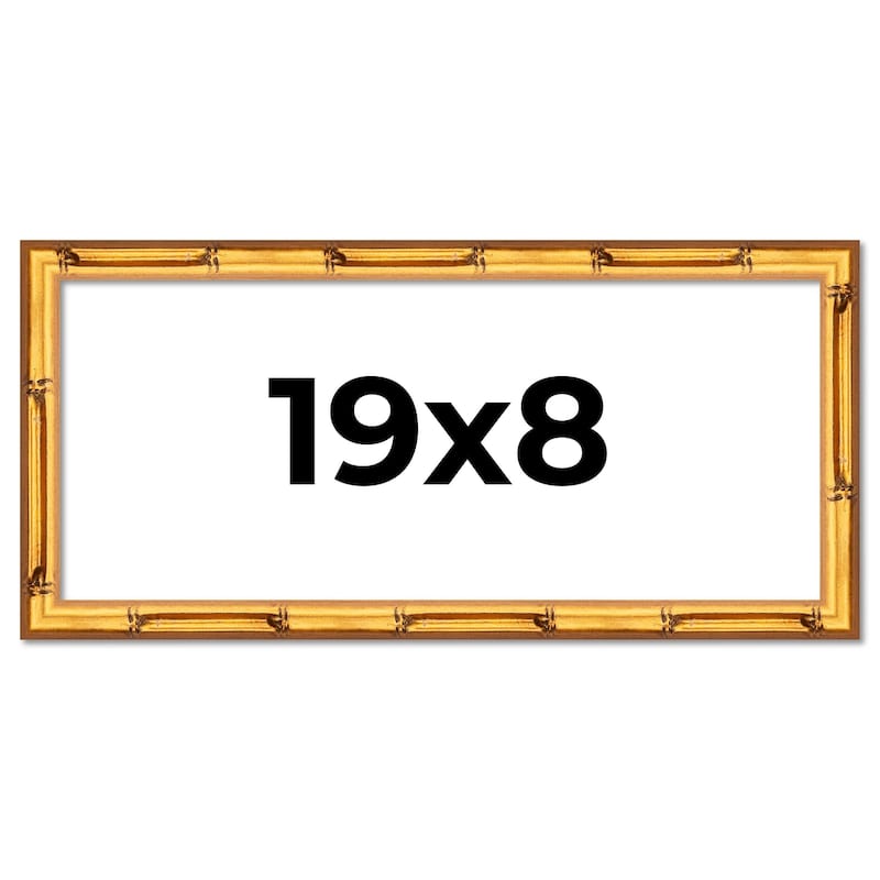 19x8 Frame Gold Bamboo Picture Frame Modern Photo Frame Includes UV Acrylic Shatter Guard Front Acid Free Foam Backing Board