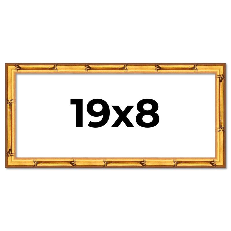 19x8 Frame Gold Bamboo Solid Wood Picture Frame | 1 Inch Moulding