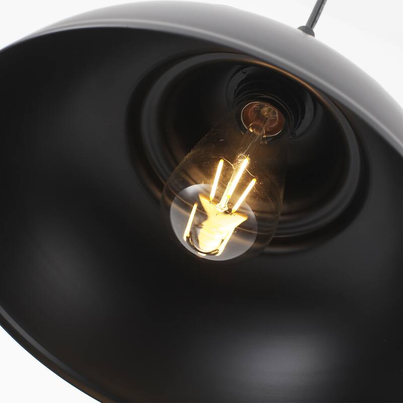 1 - Light Modern Industrial Plug-In Pendant Light with Metal Dome Lampshade