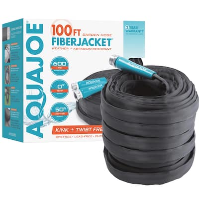 AJFJH100-58-PRO Ultra Flexible Kink Free Fiberjacket Garden Hose, 100-ft, Metal Fittings - 100'