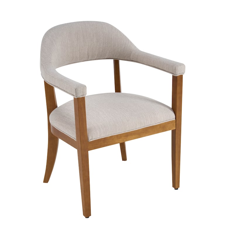 Christopher Knight Home - Upholstered Dining Arm Chair Set with High-Density Foam Padded Cushion & Curved Backrest - 23.62"W