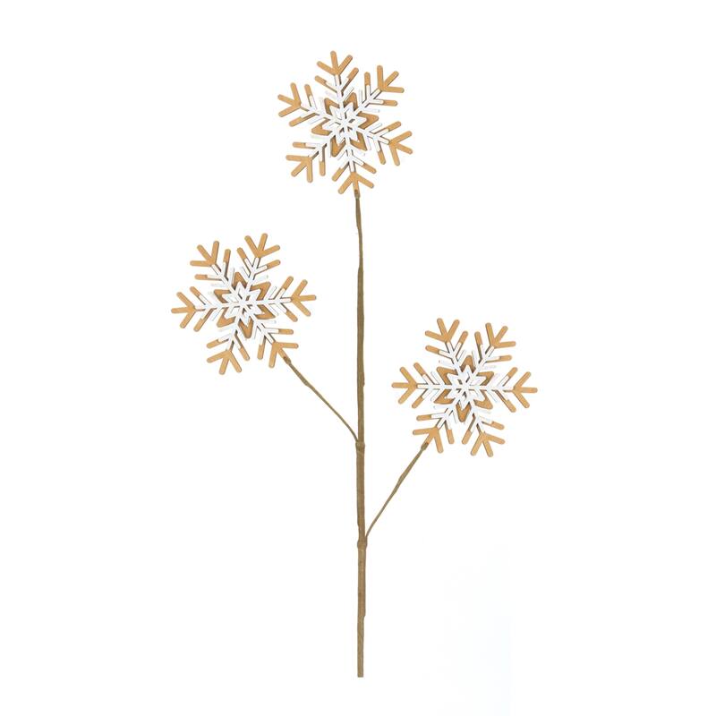 Wood Snowflake Spray (Set of 6) - Yellow