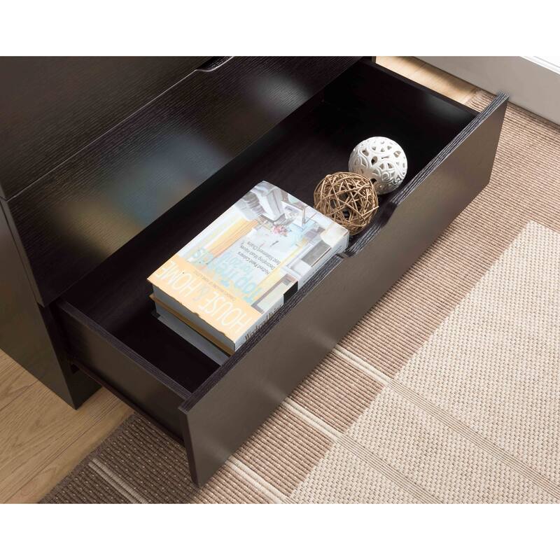 Modern Dark Chocolate Three Drawer Chest and Clothes Storage