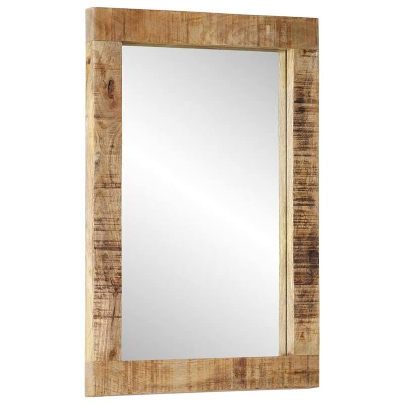 vidaXL Mirror Natural Wood Solid Mango Wood, Glass 27.6x19.7 in Durable