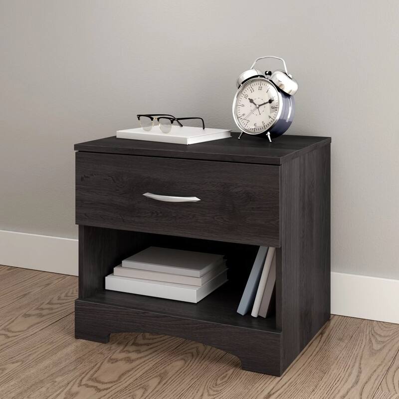 End Table with Storage Nightstand - Oak