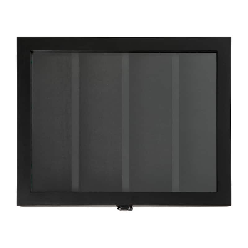 Wooden Medals Display Case with Removable Shelves