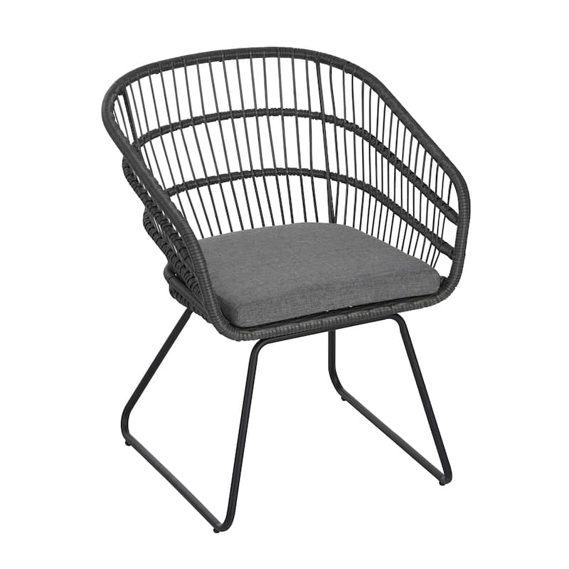 Lemere Outdoor Wicker Dining Chair with Cushion (Set of 2) by Christopher Knight Home