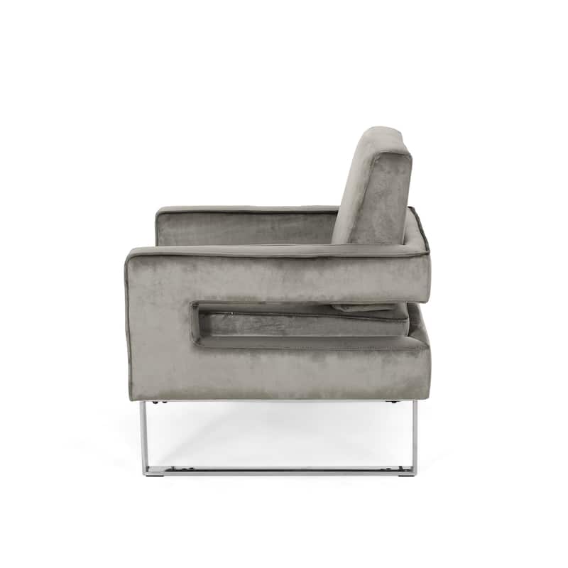 Kirkwood Modern Glam Velvet Club Chair by Christopher Knight Home - 31.50"D x 29.75"W x 33.00"H