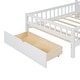preview thumbnail 14 of 18, Versatility Twin Size House Bed with Upholstered Sofa, Wood Guardrail Bed with Shelves and Two Drawers, Charging Station Design