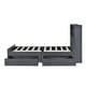 preview thumbnail 5 of 10, Twin Size Platform Bed Frame with LED Light, Open Storage Shelves & Drawers, Grey