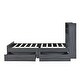 preview thumbnail 17 of 31, Twin Size Storage Platform Bed Frame with 4-Shelves & 2-Drawers, Grey Finish Kids Bed Frame with LED Light and Silent Slats