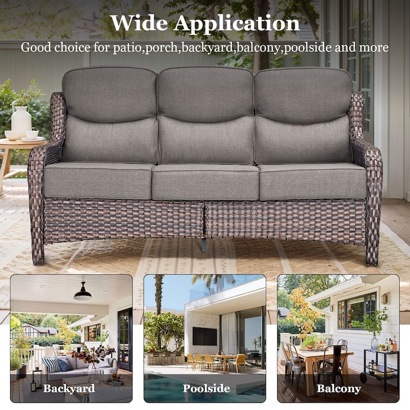 Pocassy 5PCS Outdoor 6Inch Sofa Swivel Chair Table w/ Fire Table