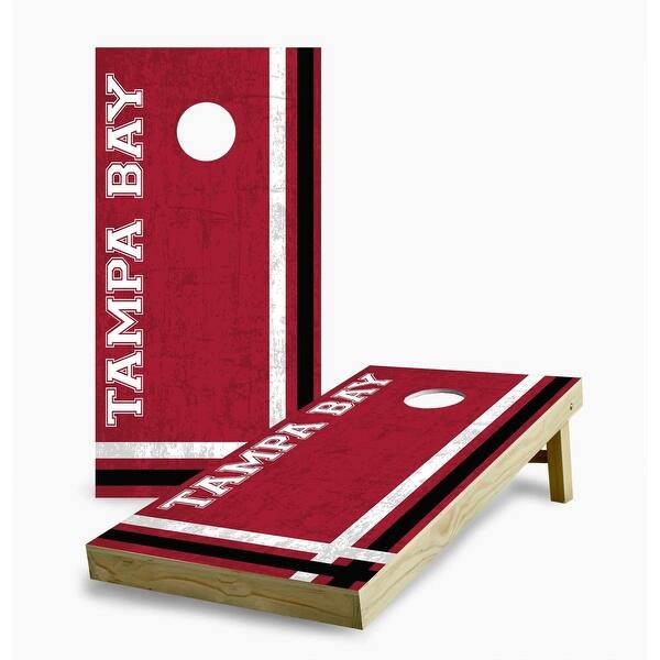 slide 2 of 7, Tampa Bay Buccaneers Multi Stripe Cornhole Game (Choose Wraps or Boards) 2x4 Boards (24" x 48") - Include ALL Accessories