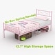 preview thumbnail 5 of 10, Yoneston Easy-to-assemble Metal Twin Platform Bed Frame with Under-bed Storage
