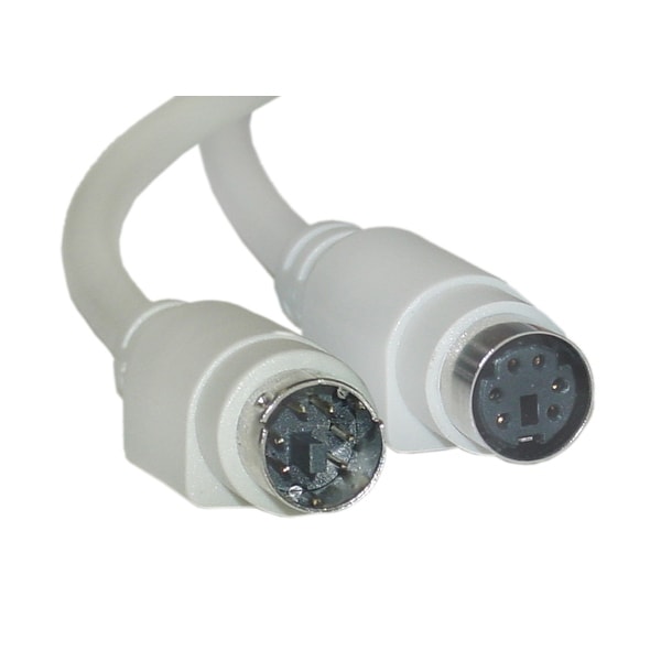 Offex PS/2 Extension Cable, PS/2 Male to PS/2 Female, MiniDin6 Male to MiniDin6 Female, 6 Conductor, Straight, 25 foot