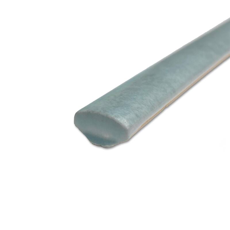 Merola Tile Coco Demi-Bullnose Matte Blue Grass 1/2" x 7-7/8" Ceramic Wall Trim - (1 Tile)