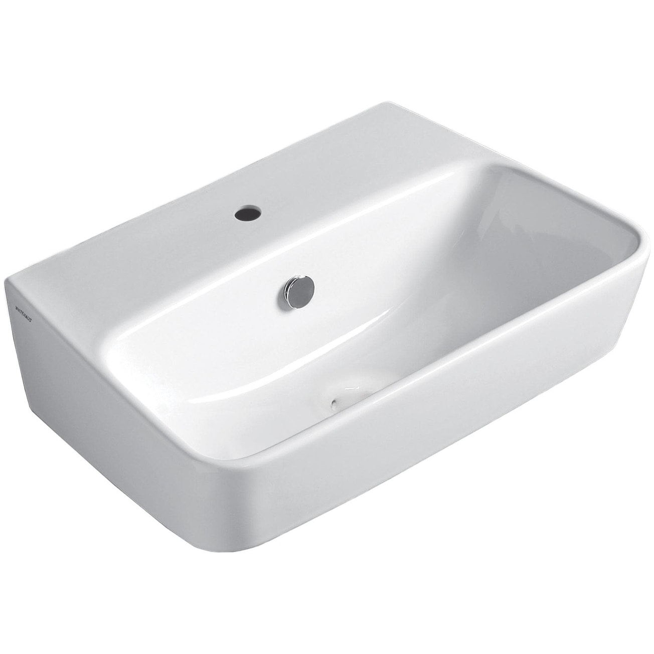 Whitehaus Britannia Rectangular Wall Mount Basin with Single Hole