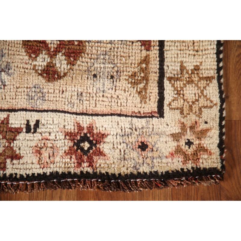 Tribal Qashqai Persian Antique Area Rug Handmade Peach Wool Carpet - 3'6"x 7'11"