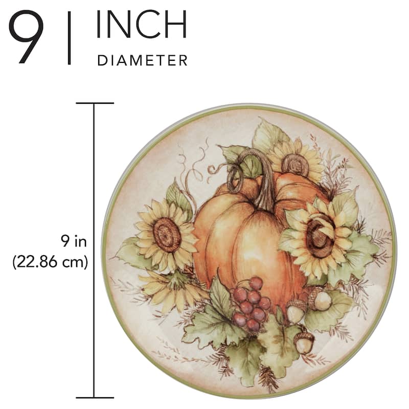 Certified International Autumn Breeze 9" Salad/Dessert Plates, Set of 4 - 9" Diam x .75"