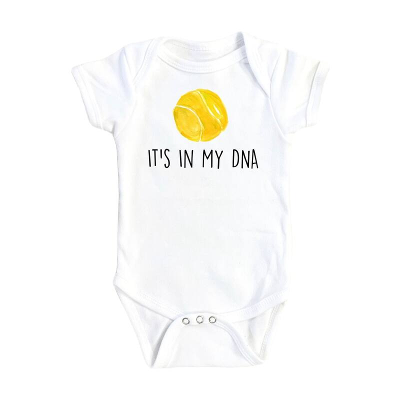 Tennis Dna - Baby Boy Girl Clothes Infant Bodysuit Funny Cute Newborn - White - 6-9M