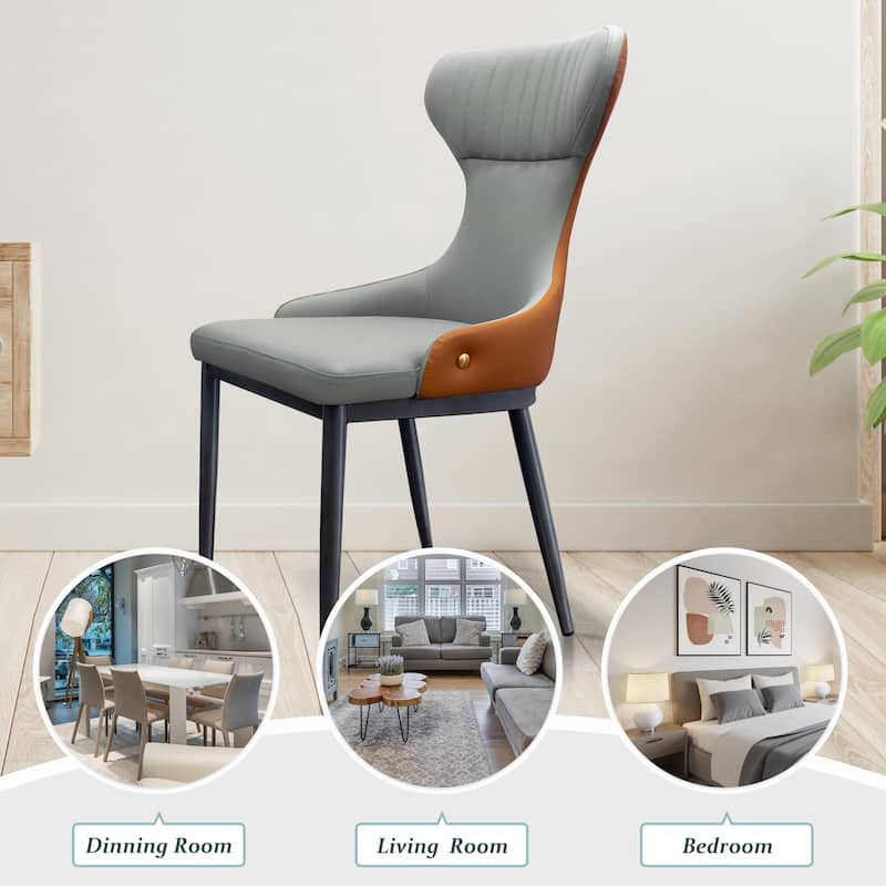 Modern Wingback Dining Chairs Accent Chair Armless Chair with Tufted Back (Set of 2)