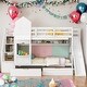 preview thumbnail 2 of 22, Twin-Over-Twin Castle Style Bunk Bed with 2 Drawers 3 Shelves and Slide