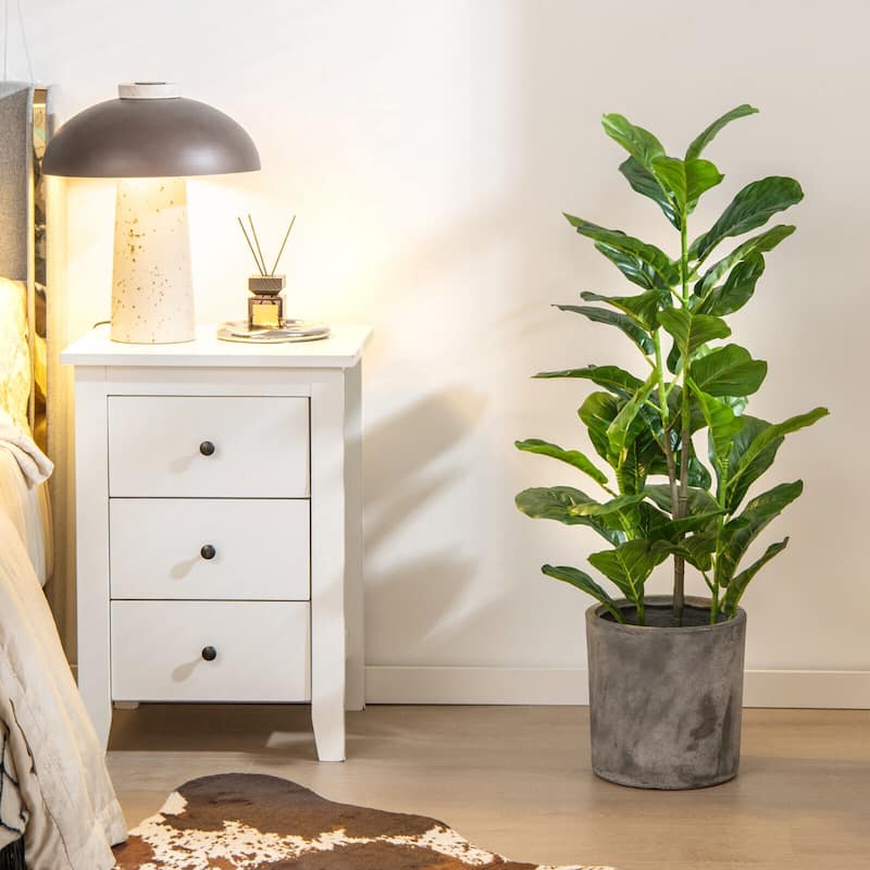 Gymax Artificial Tree 2-Pack Artificial Fiddle Leaf Fig Tree forIndoor
