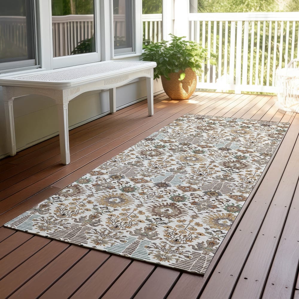 Machine Washable Indoor/ Outdoor Traditional Xander Chantille Rug