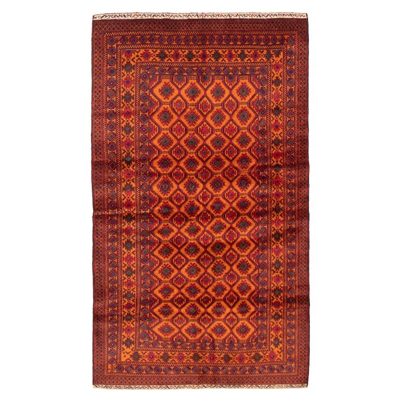 Teimani Orange Rug 3'7" x 6'4" - 3'7 x 6'4 - Orange - 3'7 x 6'4