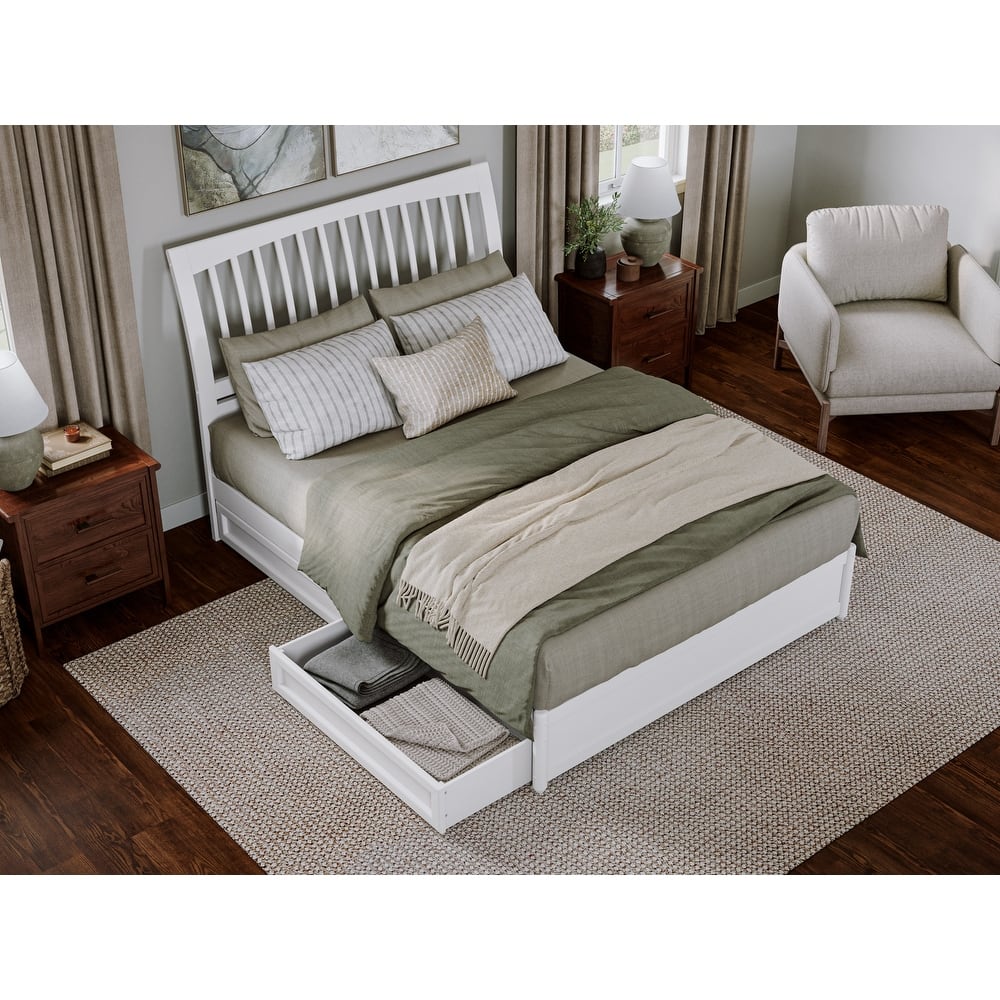 Roslyn Platform Bed with Panel Footboard and Storage Drawers