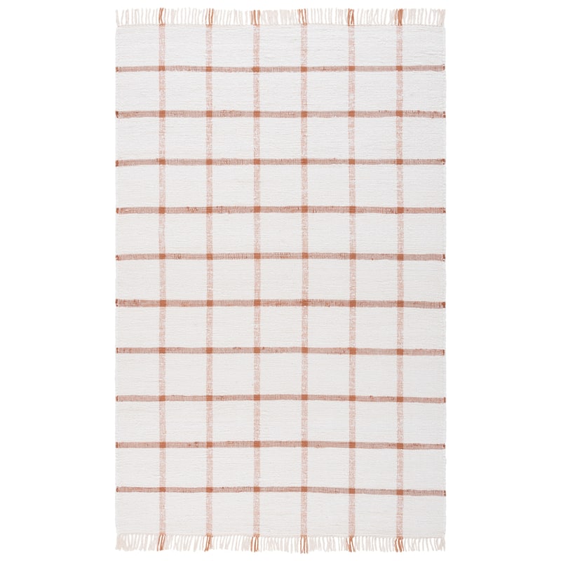 SAFAVIEH Handmade Montauk Espedita Cotton Rug - 6' x 9' - Ivory/Rust