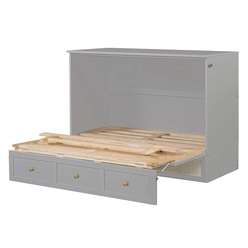 Full Size Murphy Bed with Large Drawers For Bedroom