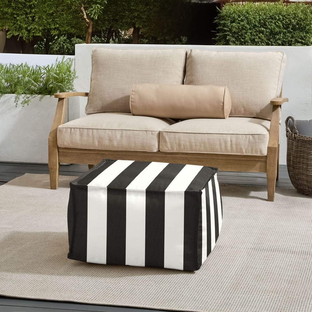 Sorra Home Sunbrella Outdoor Top Stitch Bean Pouf