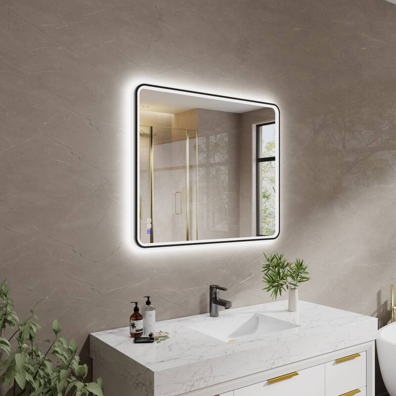 ExBrite Bathroom LED Mirror with Defog, Stepless Dimming