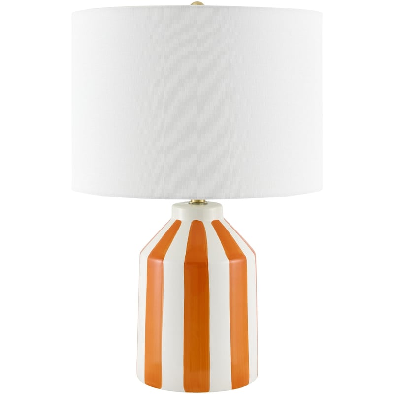 Livabliss Rethel Modern Accent Table Lamp - 20"H x 13"W x 13"D - Orange/Cream