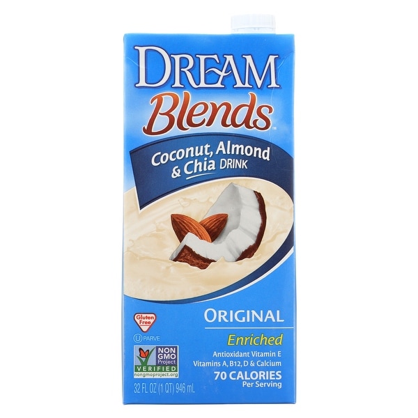 Dream Blends Original Coconut, Almond and Chia Drink - Case of 6 - 32 FL oz.