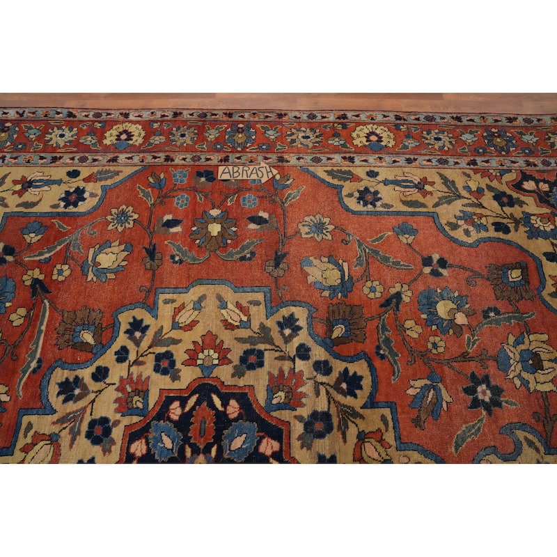 Hand Knotted Oriental 100% Wool Carpet Traditional Floral Oranges & Rust Bakhtiari Area Rug - 11' 6'' X 9' 2''