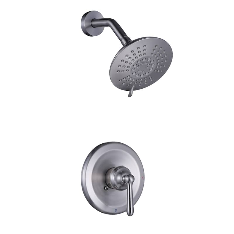 WOWOW Single Handle 5-Spray Shower Faucet with Valve - Brushed Nickel