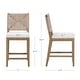 preview thumbnail 4 of 40, Beacon Bohemian Boucle Bar Stool, Upholstered Counter Height Chair with Solid Wood Frame and Woven Seagrass Back