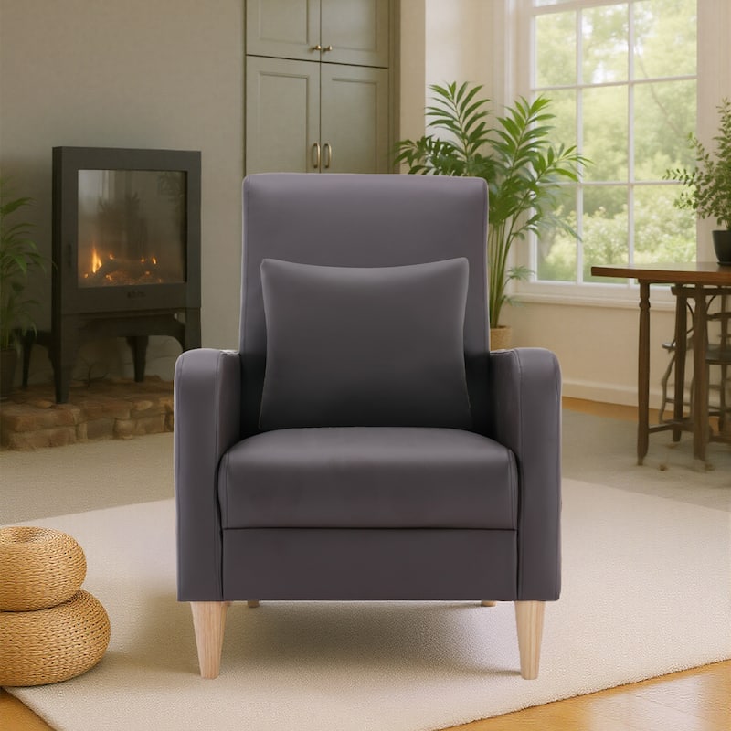 RENEWLINE Modern Accent Chair with Pillow & Walnut Legs - Lounge Seat for Living Room, Compact Design