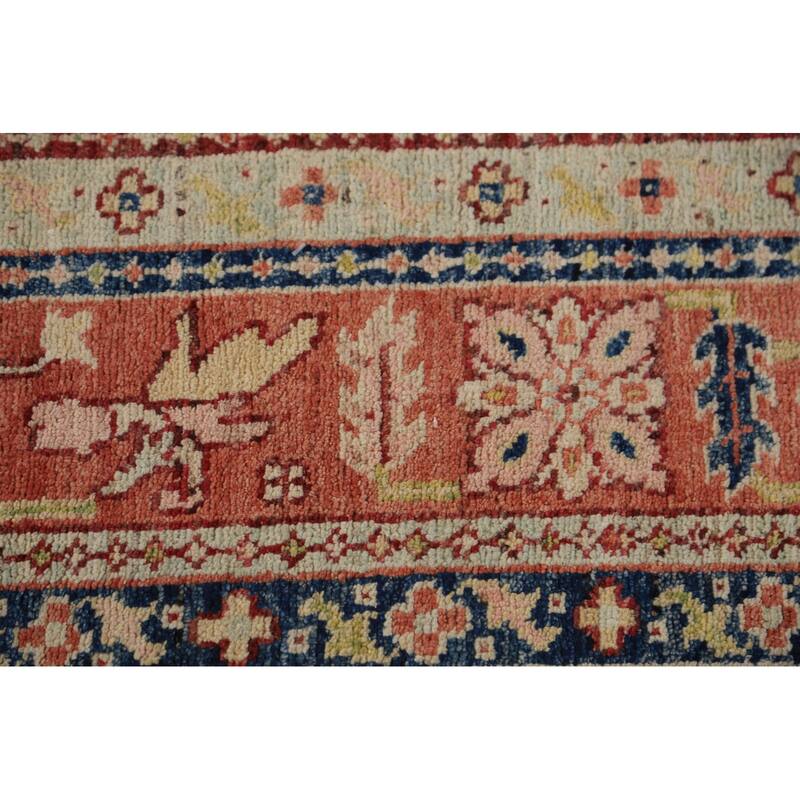 Heriz Serapi Oriental Rug Vegetable Dye Hand-Knotted Wool Carpet - 8'10"x 11'9"