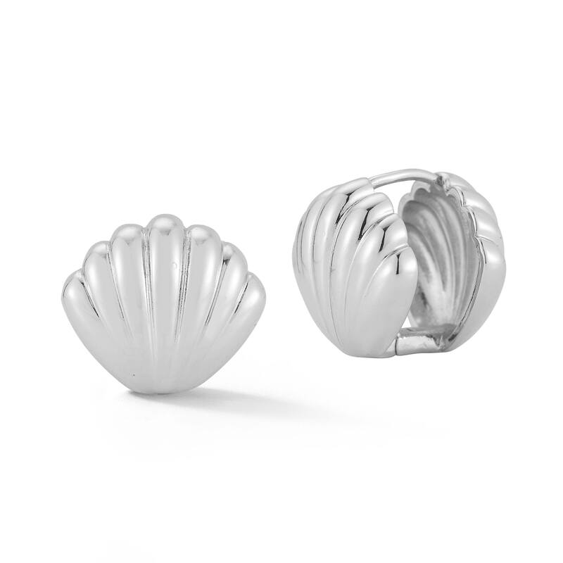 Chloe & Madison Seashell Hoop Earrings - Silver