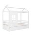 preview thumbnail 4 of 7, Twin Size Kid-Friendly Design Wooden House Bed with Two Drawers and Guardrail and a Sturdy Pine Frame